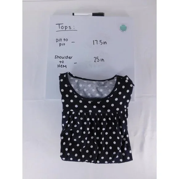 Lands' End Shirt Kids Medium 10-12 Blue Polka Dot Long Sleeve Tunic Top - Picture 5 of 5